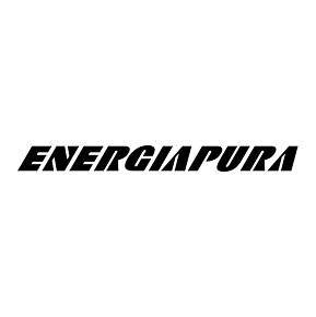 Energiapura-Logo in fetten, kursiven, schwarzen Großbuchstaben mit Simon Rueland auf weißem Hintergrund.